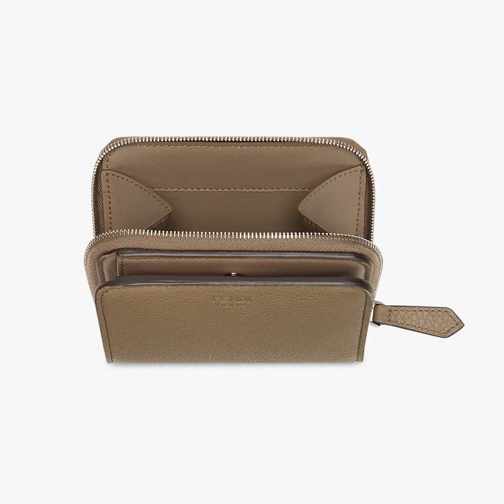 MEDIUM ZIP-AROUND Beige Leather Wallet Fendi