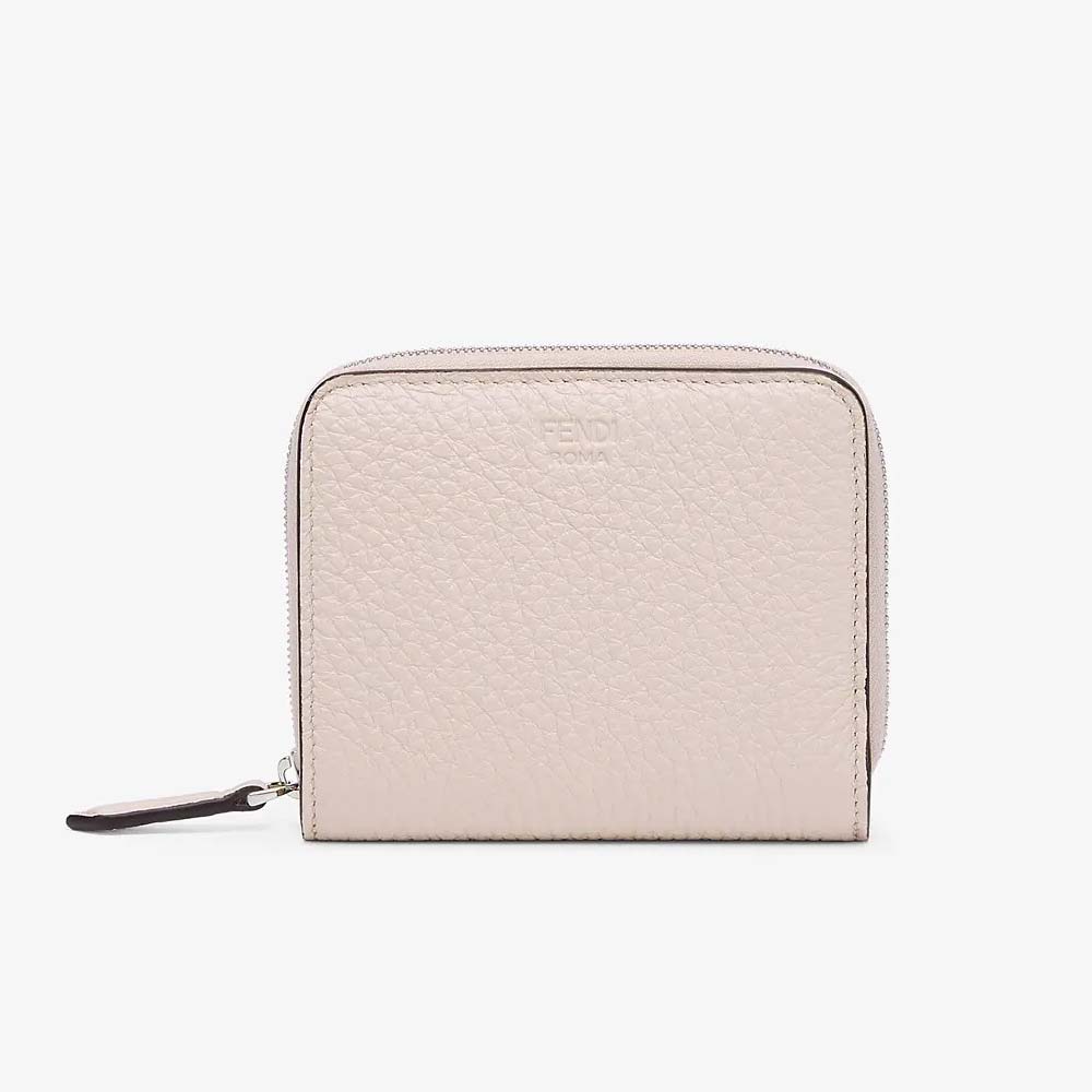 MEDIUM ZIP-AROUND White Leather Wallet Fendi