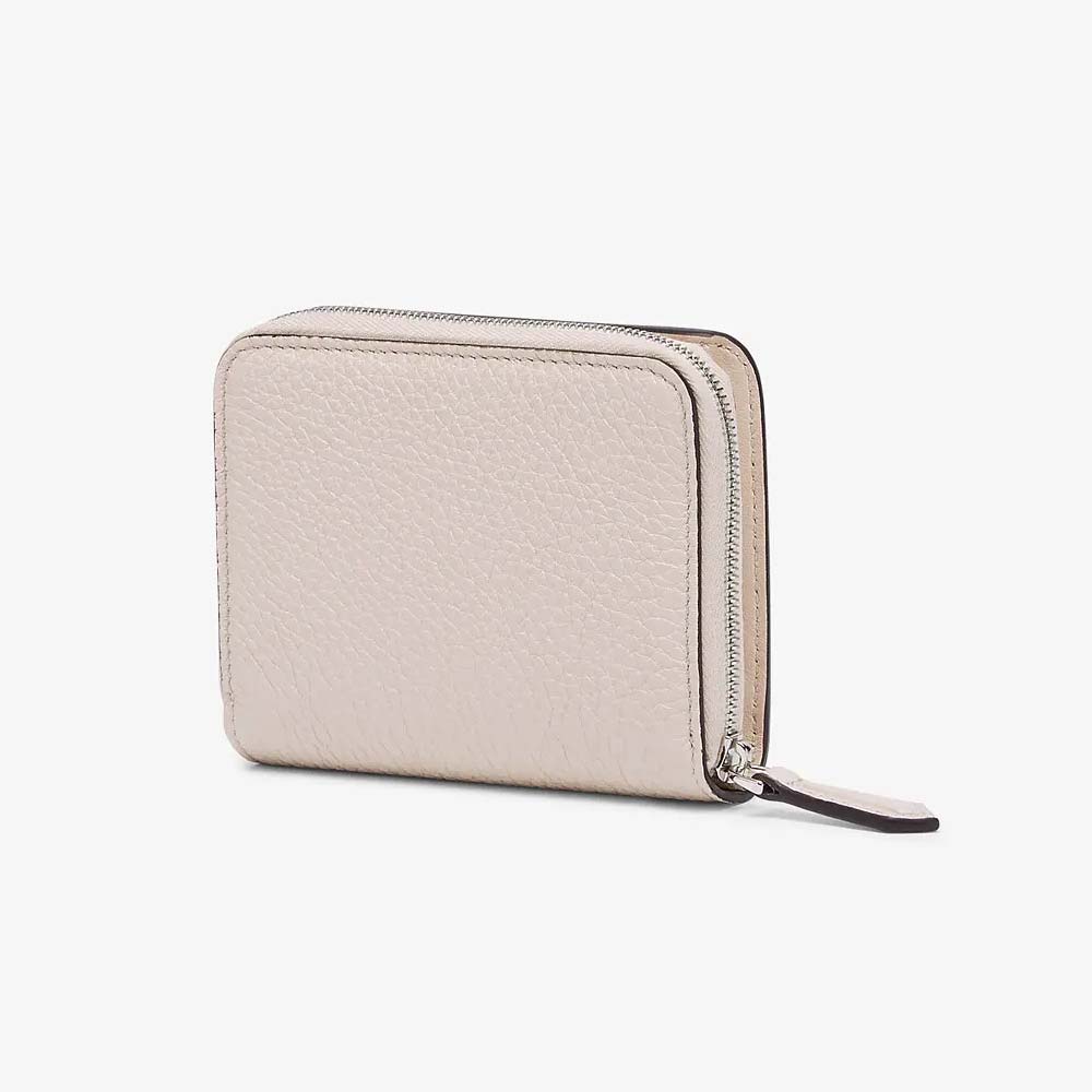 MEDIUM ZIP-AROUND White Leather Wallet Fendi