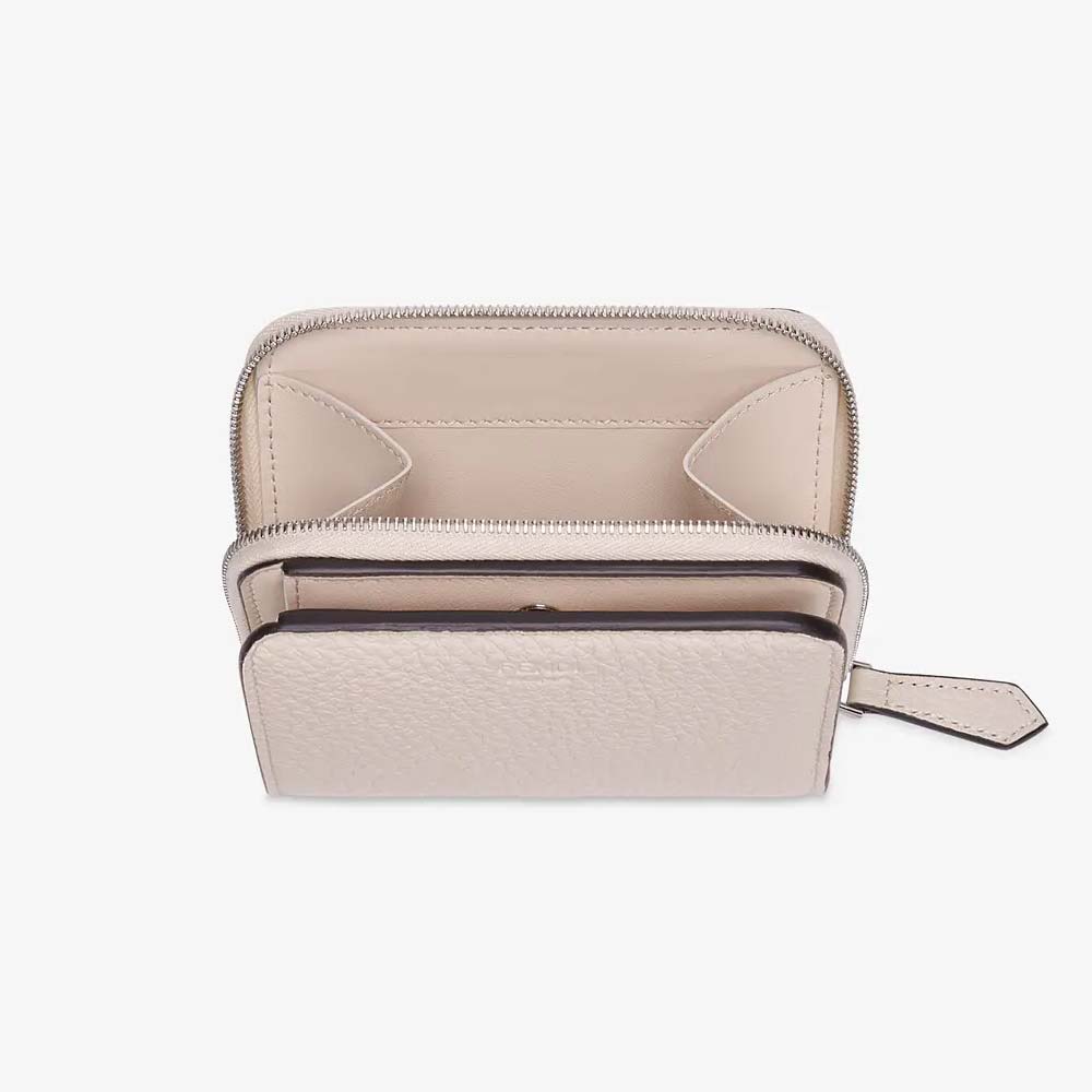 MEDIUM ZIP-AROUND White Leather Wallet Fendi