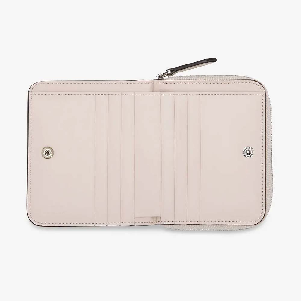 MEDIUM ZIP-AROUND White Leather Wallet Fendi