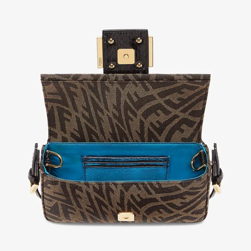 MINI BAGUETTE 1997 Brown Jacquard FF Vertigo Bag Fendi