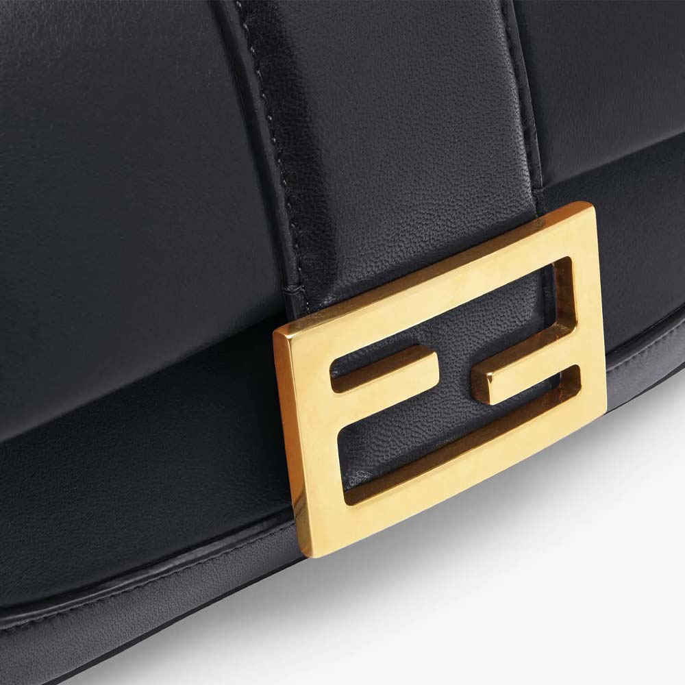 MINI BAGUETTE CHAIN Black Nappa Leather Bag Fendi
