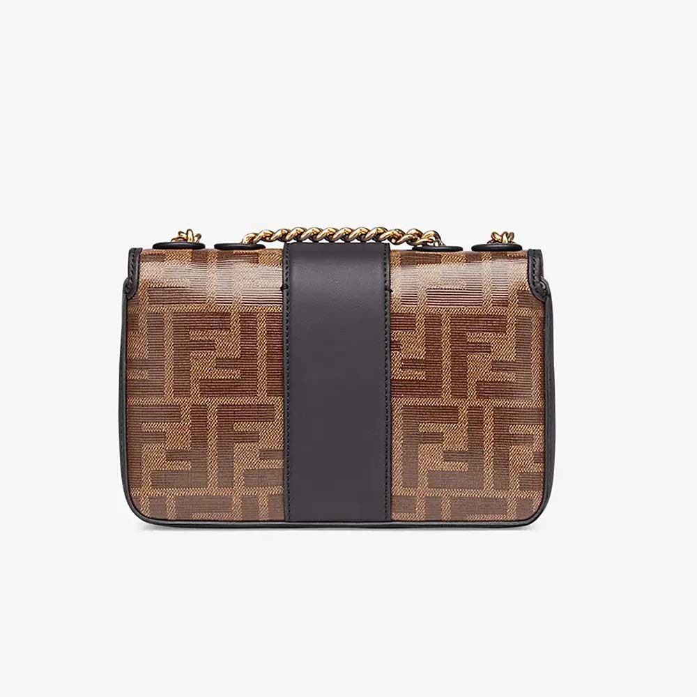 MINI DOUBLE F Brown Canvas Bag Fendi