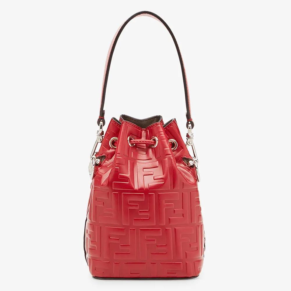 MON TRESOR Red Leather Mini Bag Fendi