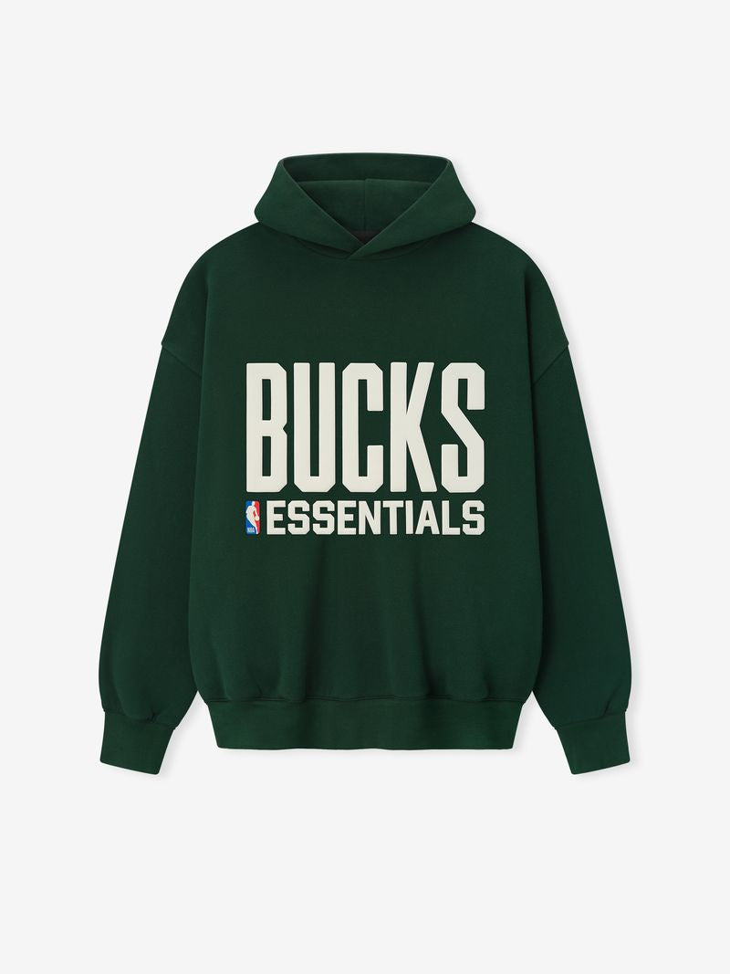 Fear of God Essentials Bucks Sport Hoodie NBA Dark Green BagAg