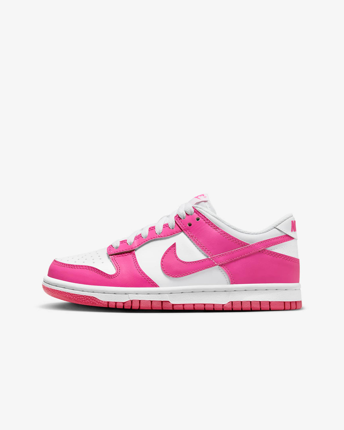 Nike Kids' Dunk Low Shoes - White / Laser Fuchsia Nike