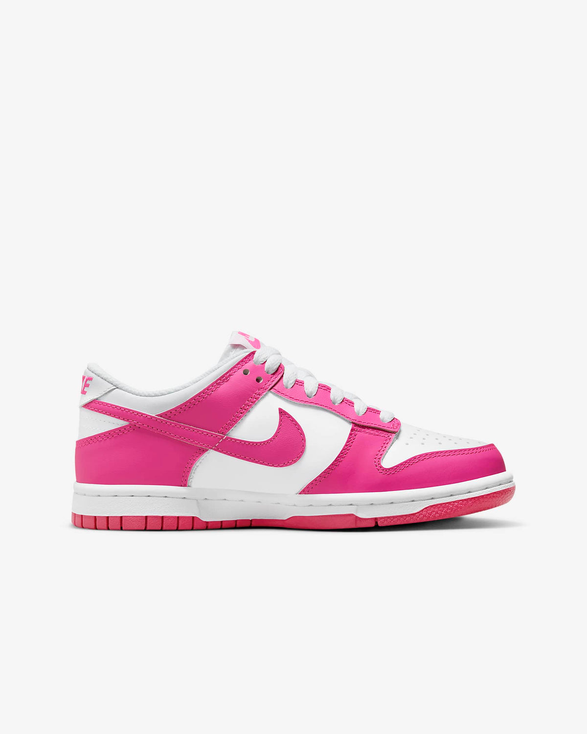 Nike Kids' Dunk Low Shoes - White / Laser Fuchsia Nike
