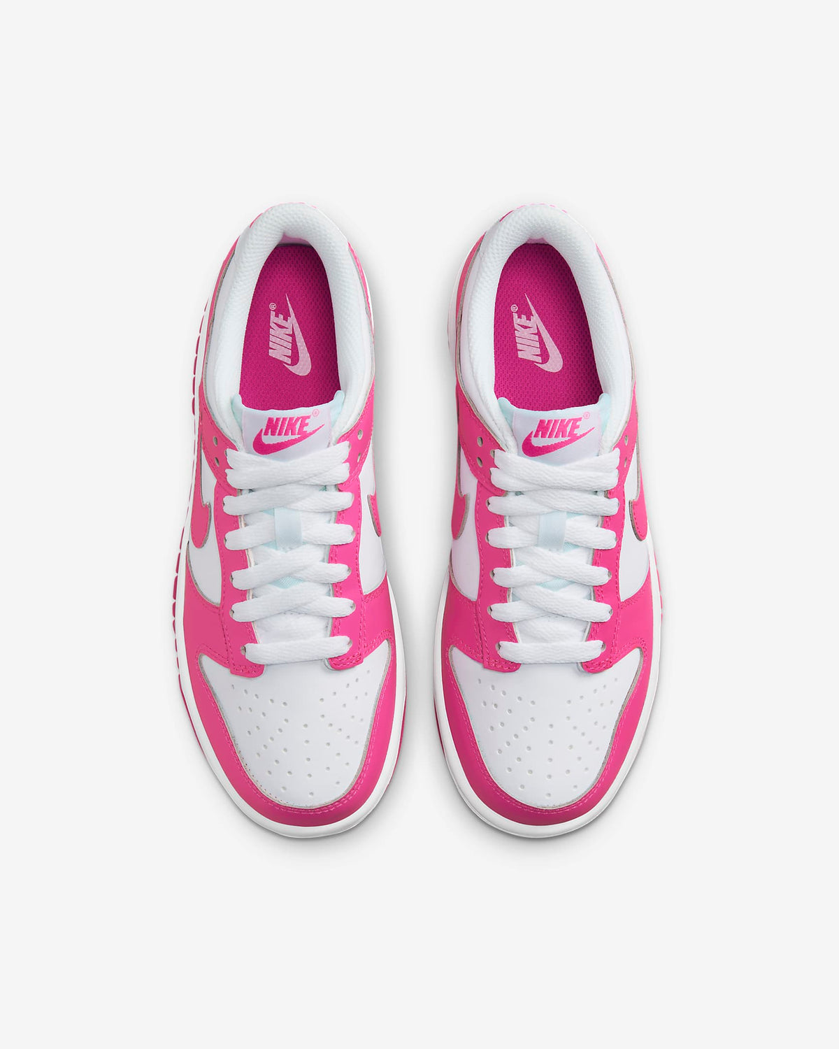 Nike Kids' Dunk Low Shoes - White / Laser Fuchsia Nike
