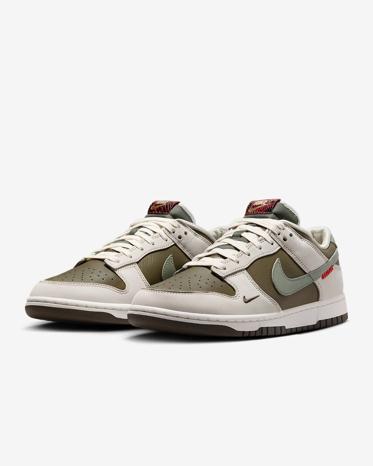 Nike Men's Dunk Low Retro Year Of The Snake Shoes - Medium Olive / Jade Horizon / Sail / Ironstone / University Red Nike
