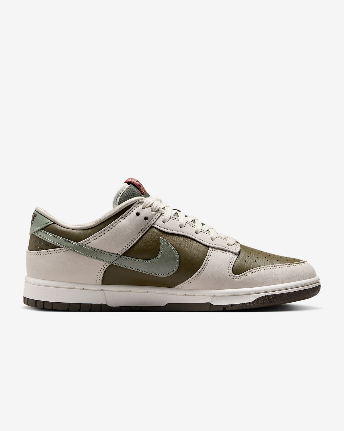 Nike Men's Dunk Low Retro Year Of The Snake Shoes - Medium Olive / Jade Horizon / Sail / Ironstone / University Red Nike
