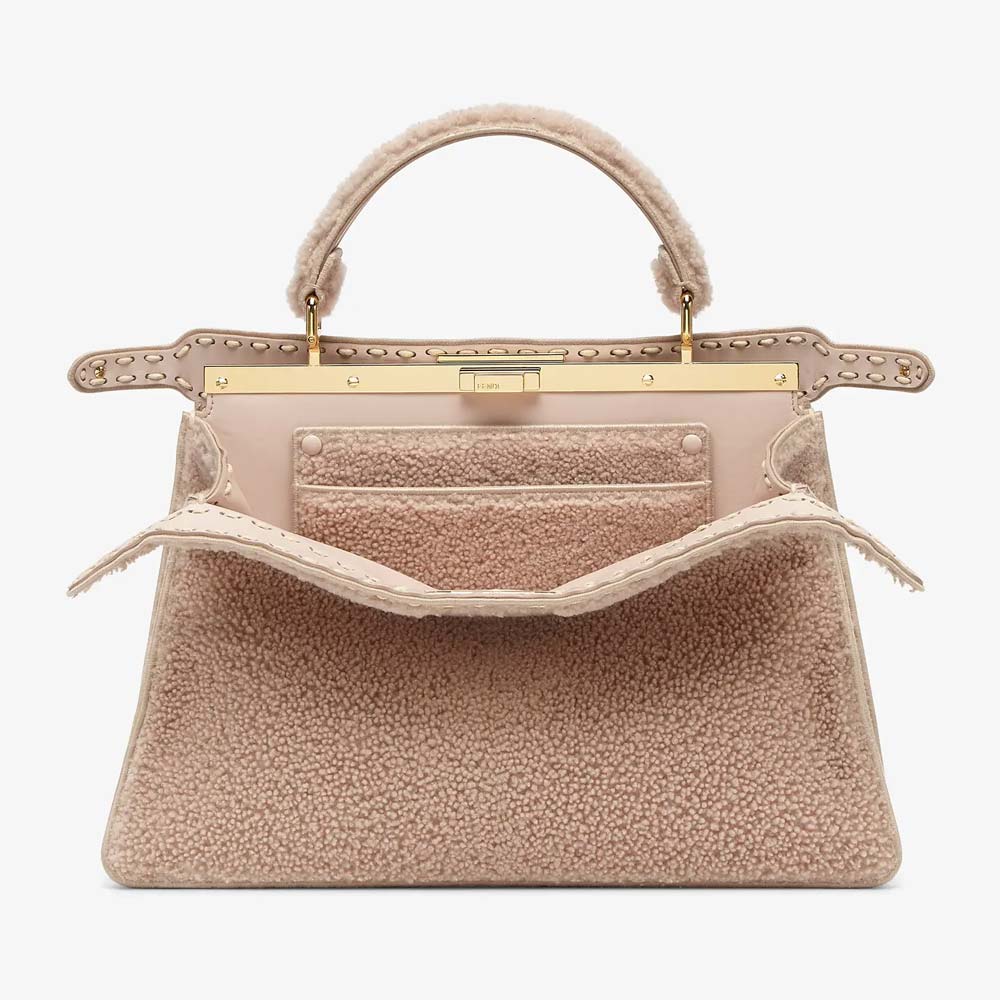 PEEKABOO ISEEU LARGE Pink Sheepskin Bag Fendi