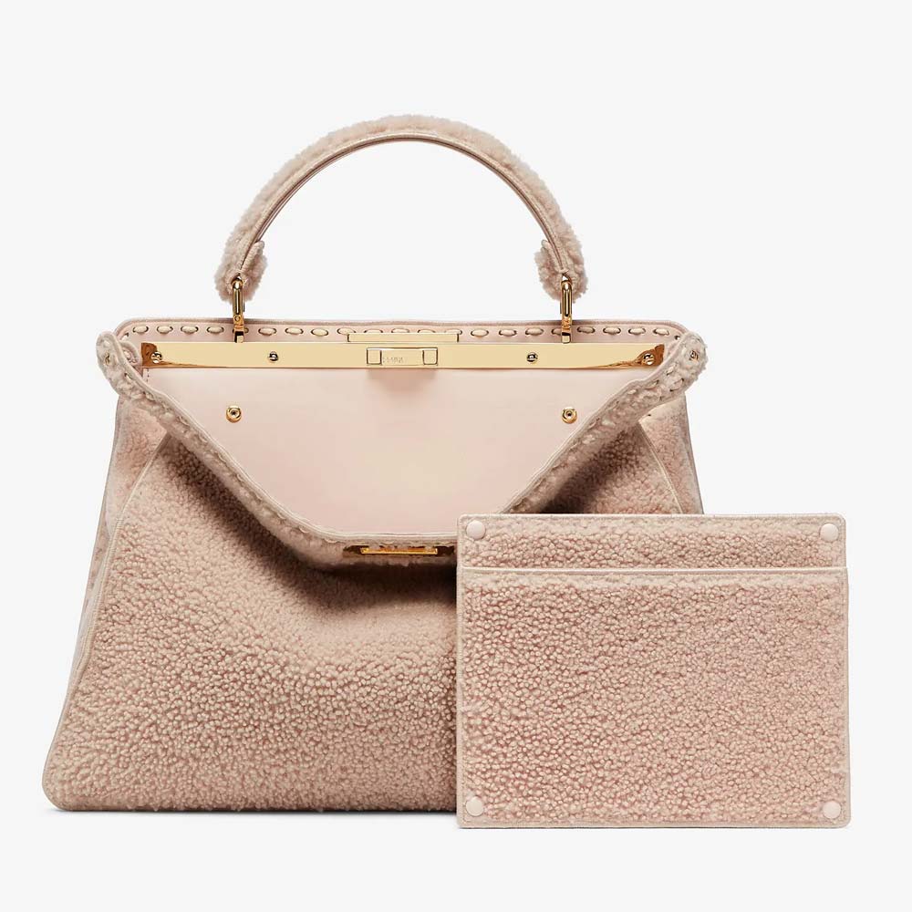 PEEKABOO ISEEU LARGE Pink Sheepskin Bag Fendi
