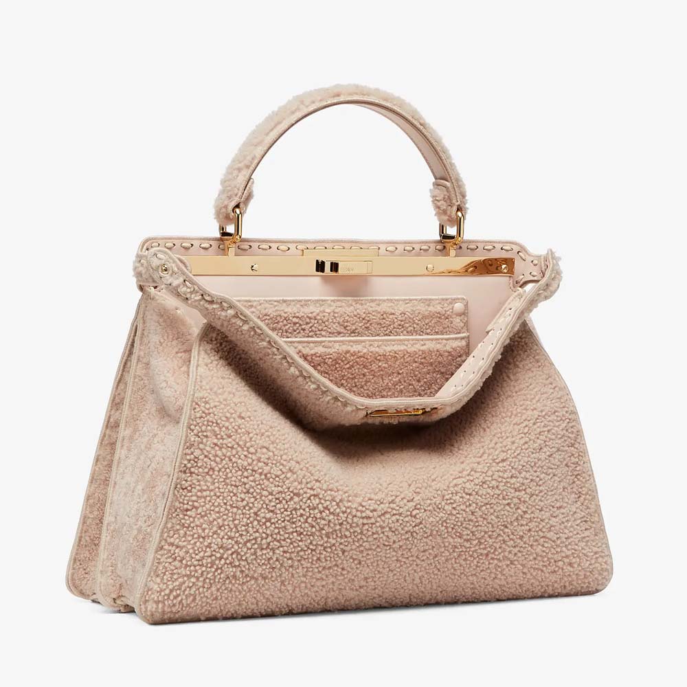 PEEKABOO ISEEU LARGE Pink Sheepskin Bag Fendi