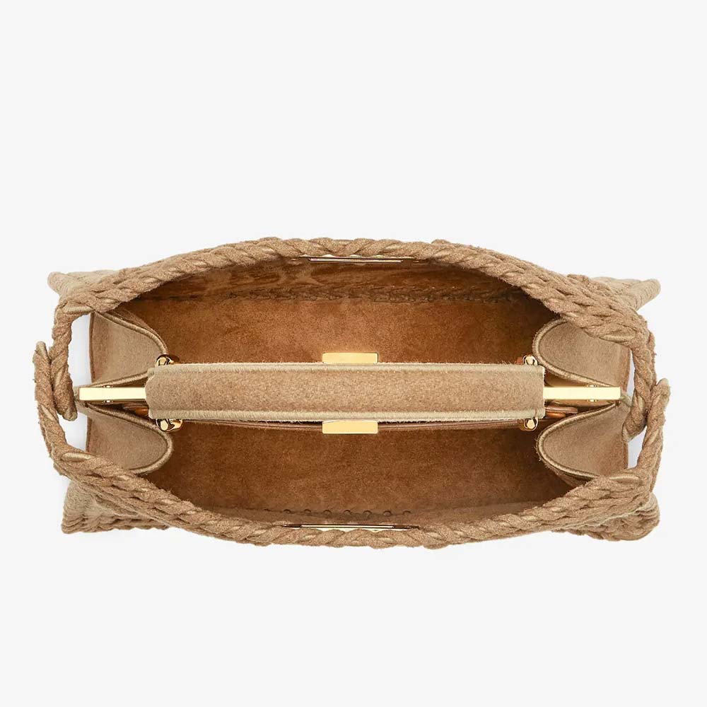 PEEKABOO ISEEU MEDIUM Beige Flannel Bag Fendi