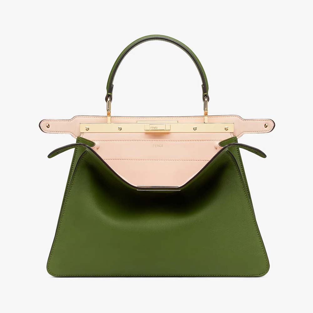PEEKABOO ISEEU MEDIUM Green Leather Bag Fendi