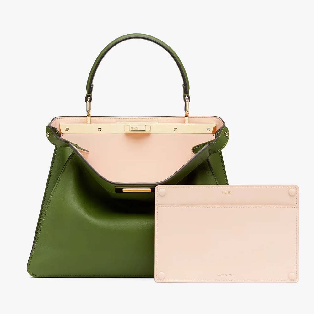 PEEKABOO ISEEU MEDIUM Green Leather Bag Fendi