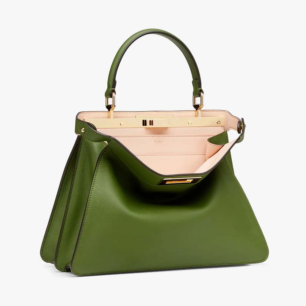 PEEKABOO ISEEU MEDIUM Green Leather Bag Fendi