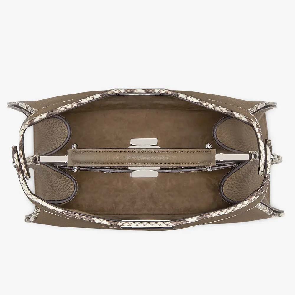 PEEKABOO ISEEU SMALL Grey Full Grain Leather and Elaphe Bag Fendi