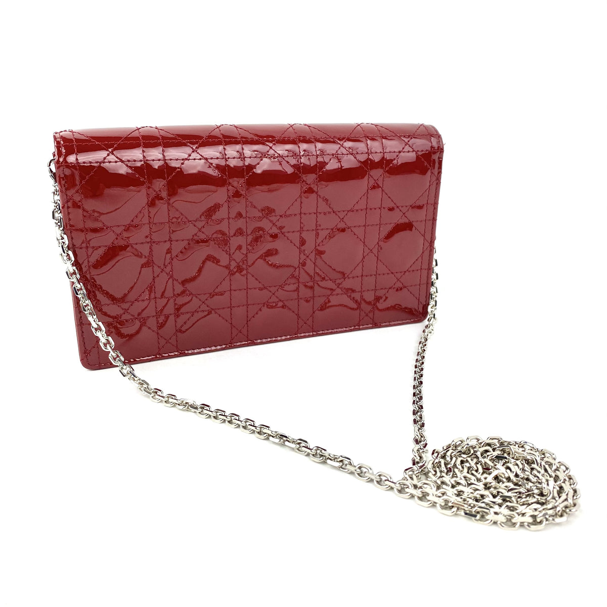 CHRISTIAN DIOR  Lady Dior Pouch Red Patent