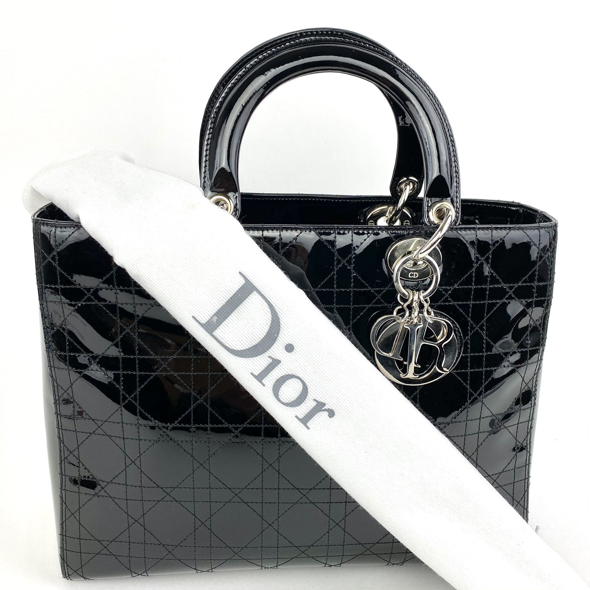 CHRISTIAN DIOR Large Patent Lady Dior Bag Dior