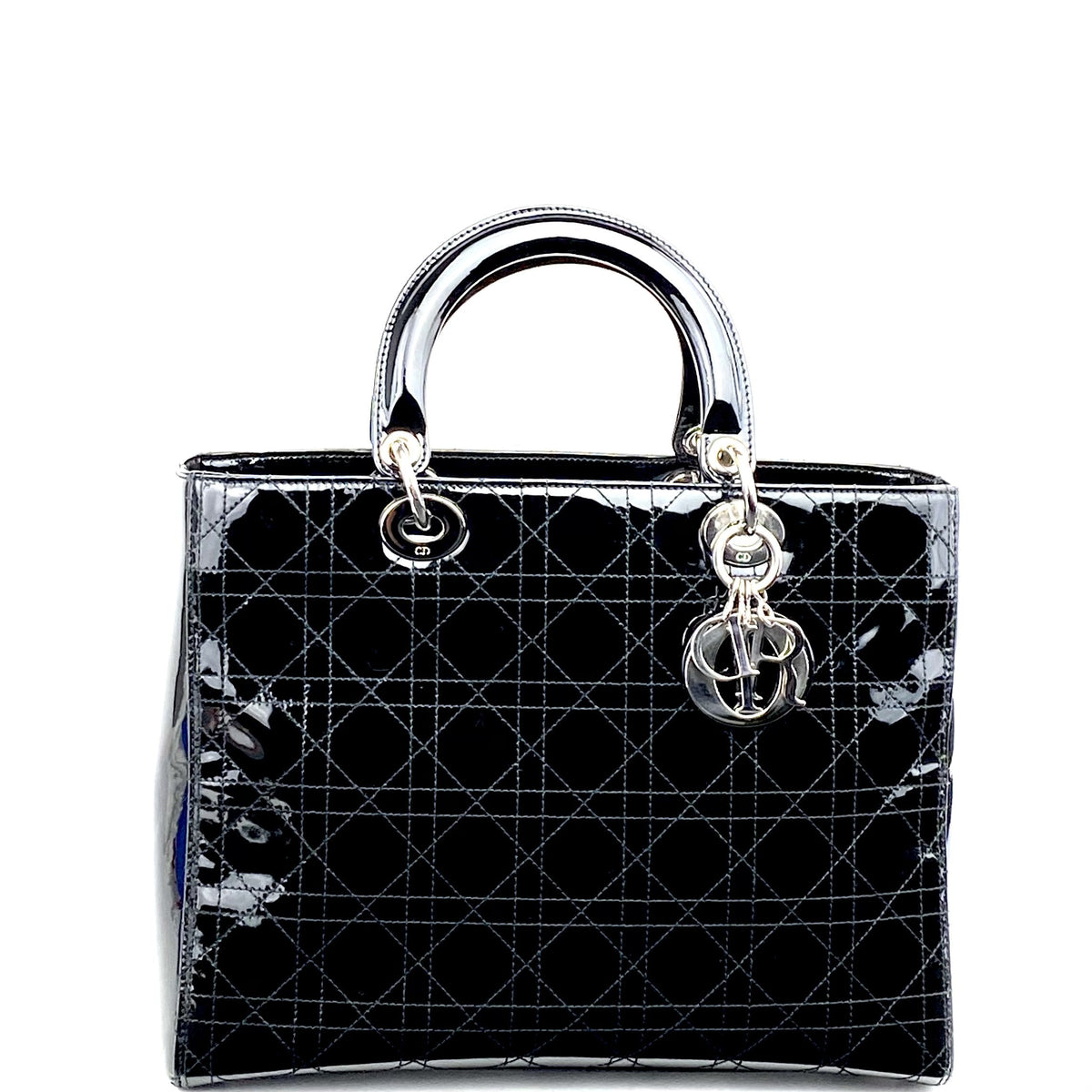 CHRISTIAN DIOR Large Patent Lady Dior Bag Dior