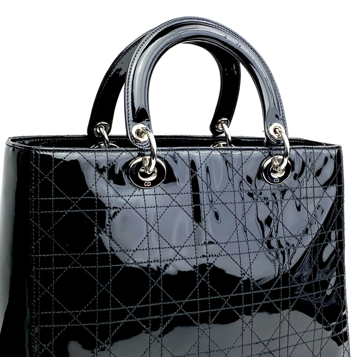 CHRISTIAN DIOR Large Patent Lady Dior Bag Dior