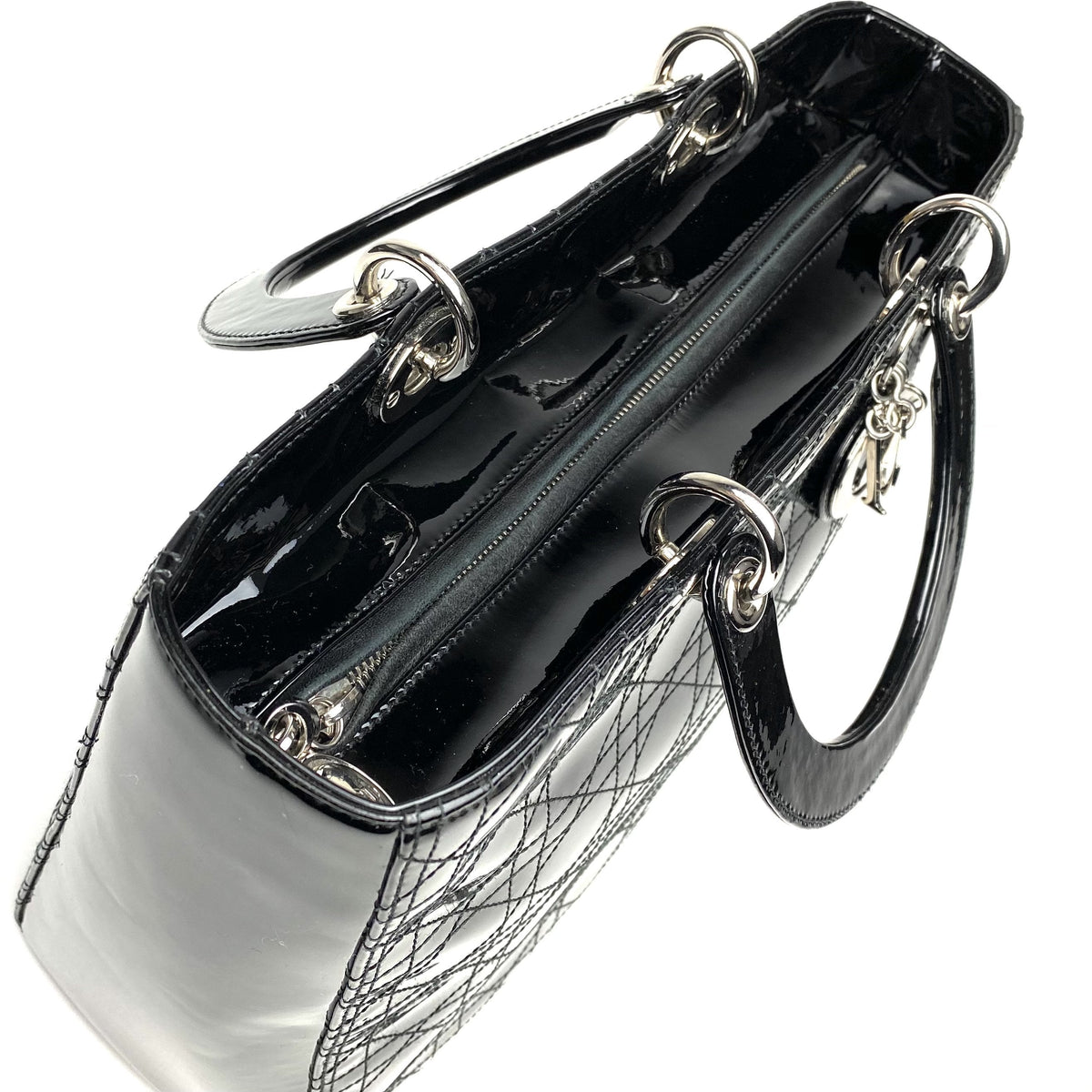 CHRISTIAN DIOR Large Patent Lady Dior Bag Dior