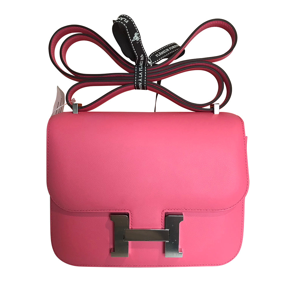 Hermès Constance 18 Bag Rose Azalee Swift PHW Crowned Bag