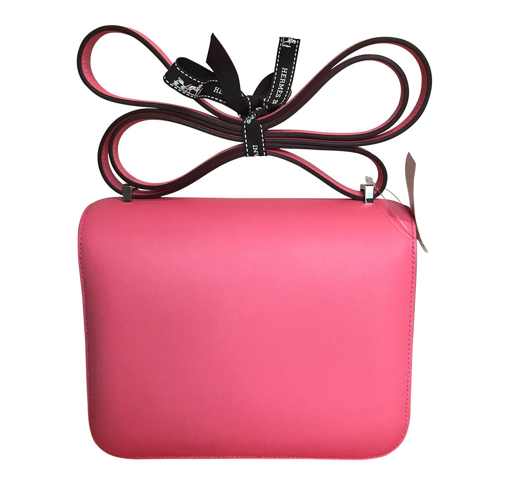 Hermès Constance 18 Bag Rose Azalee Swift PHW Crowned Bag