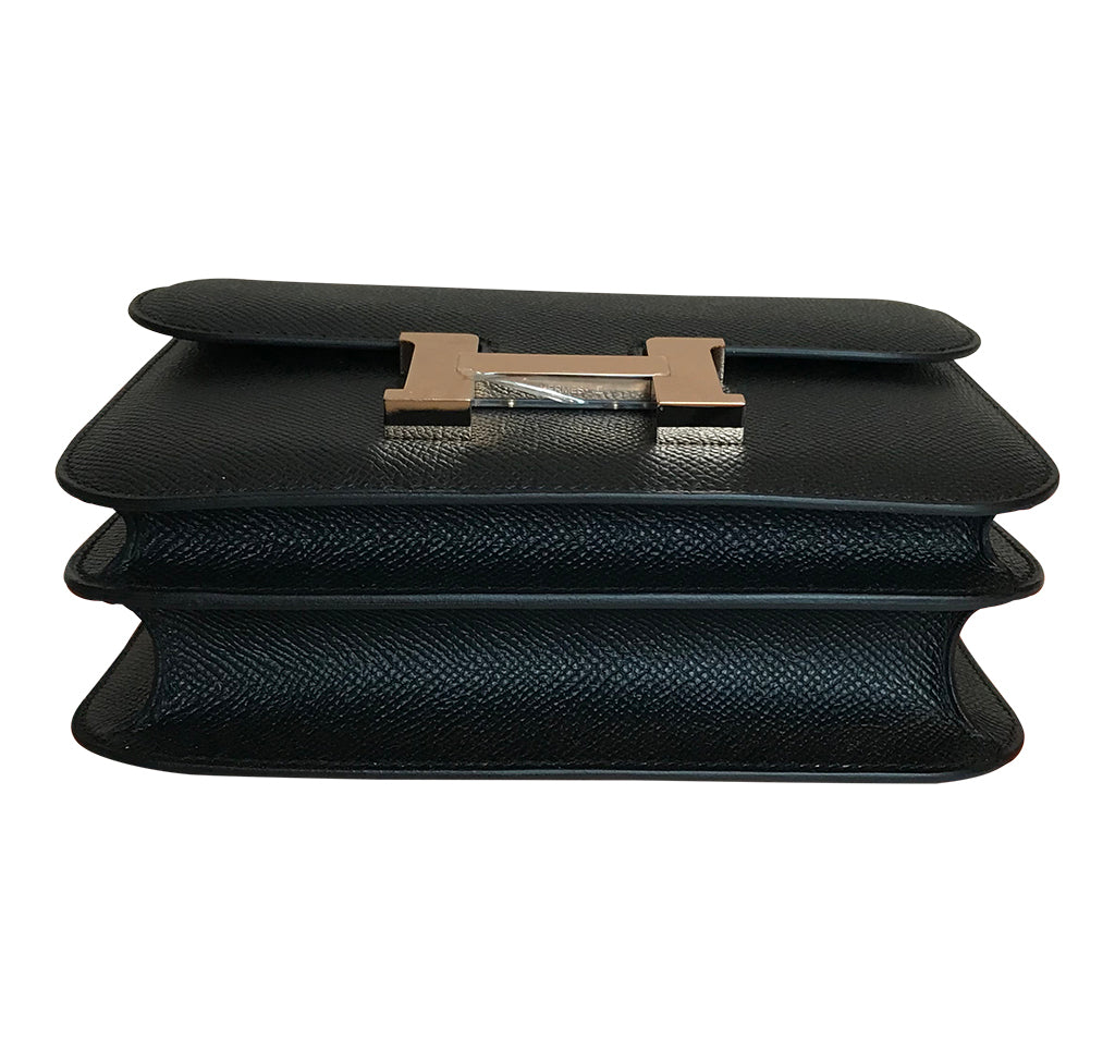 Hermès Constance Mini Bag Noir Epsom Rose Gold HW Crowned Bag