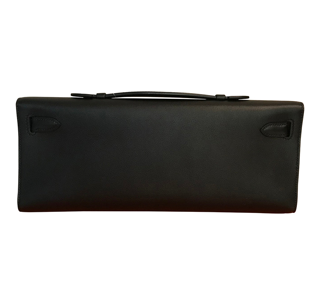 Hermès Kelly Cut Bag Noir Swift GHW Crowned Bag