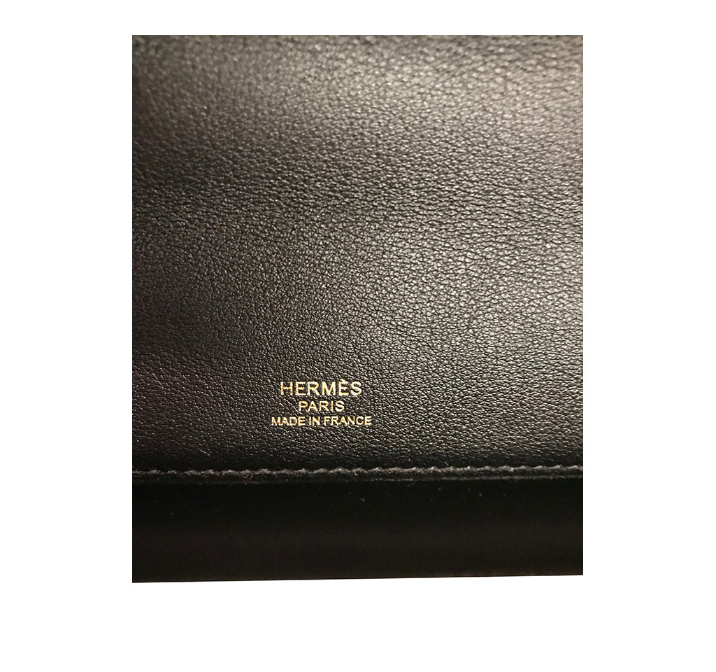 Hermès Kelly Cut Bag Noir Swift GHW Crowned Bag