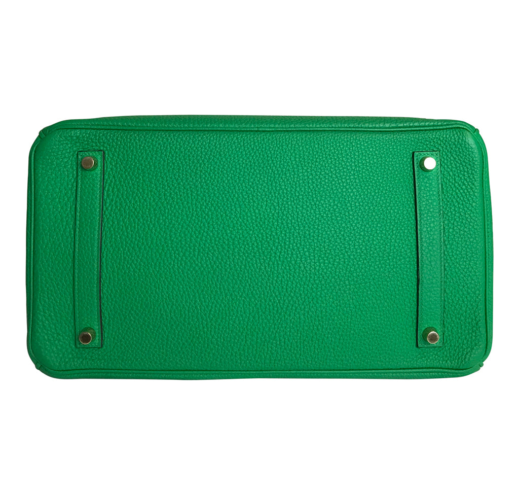 Hermes Birkin 35 Bamboo Green Togo GHW Bag Crowned Bag