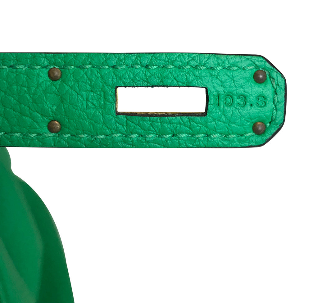 Hermes Birkin 35 Bamboo Green Togo GHW Bag Crowned Bag