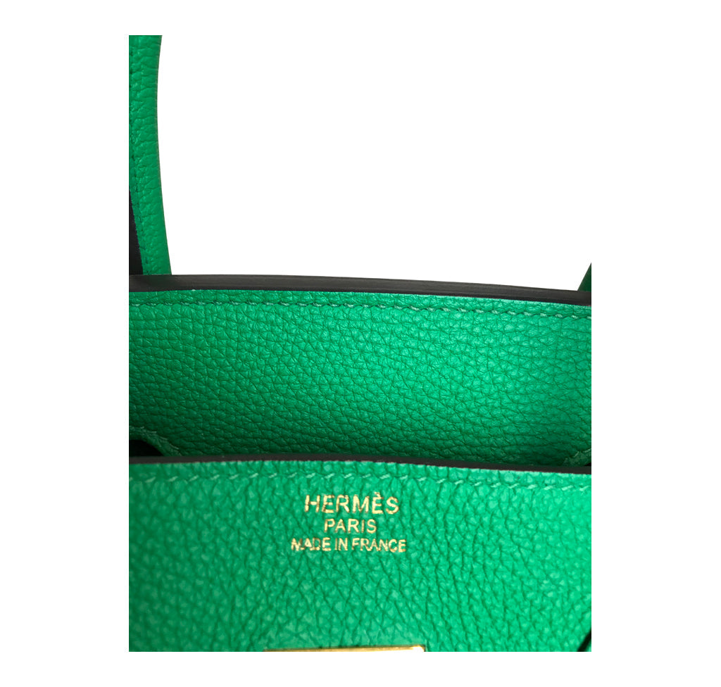 Hermes Birkin 35 Bamboo Green Togo GHW Bag Crowned Bag