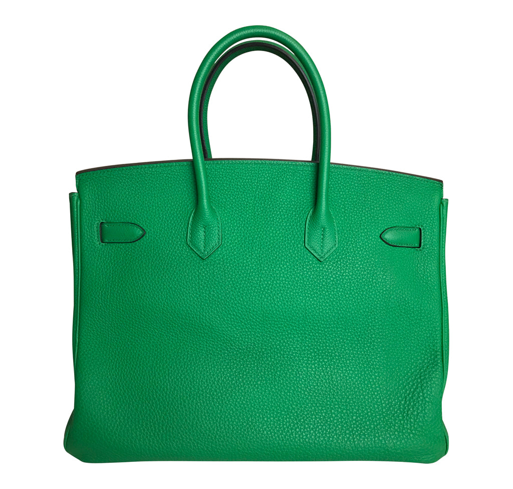 Hermes Birkin 35 Bamboo Green Togo GHW Bag Crowned Bag
