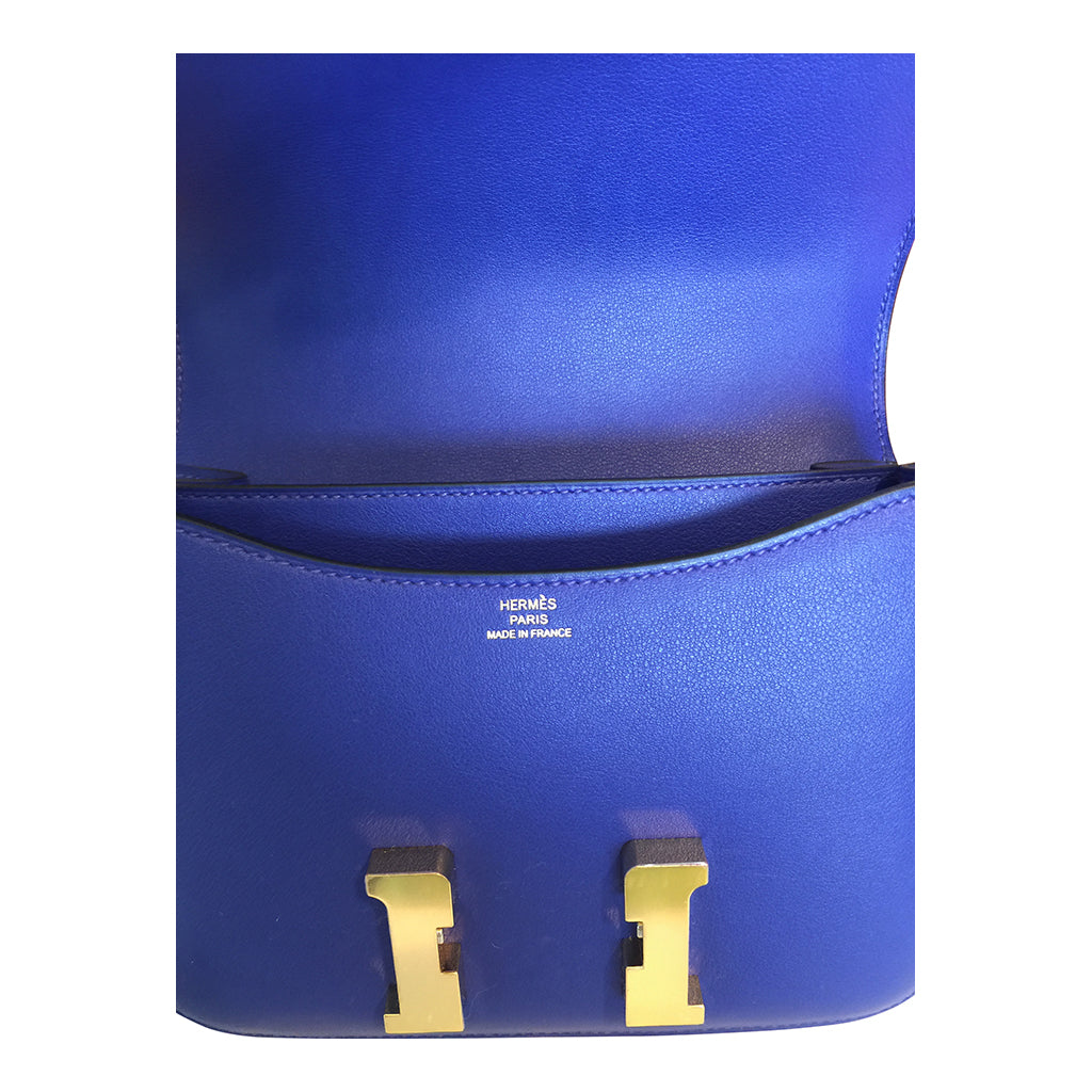 Hermès Constance Mini 18 Bleu Electrique Swift GHW Crowned Bag