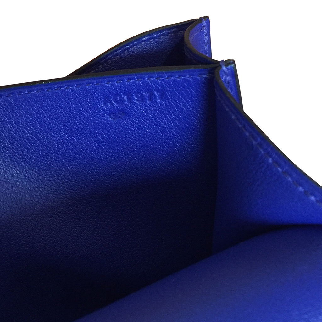 Hermès Constance Mini 18 Bleu Electrique Swift GHW Crowned Bag