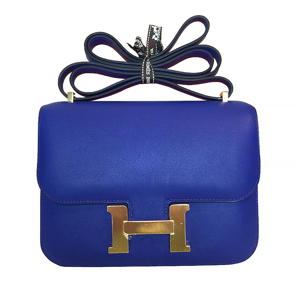 Hermès Constance Mini 18 Bleu Electrique Swift GHW Crowned Bag