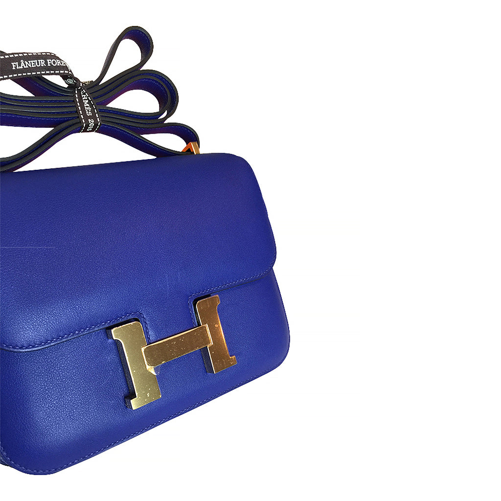Hermès Constance Mini 18 Bleu Electrique Swift GHW Crowned Bag