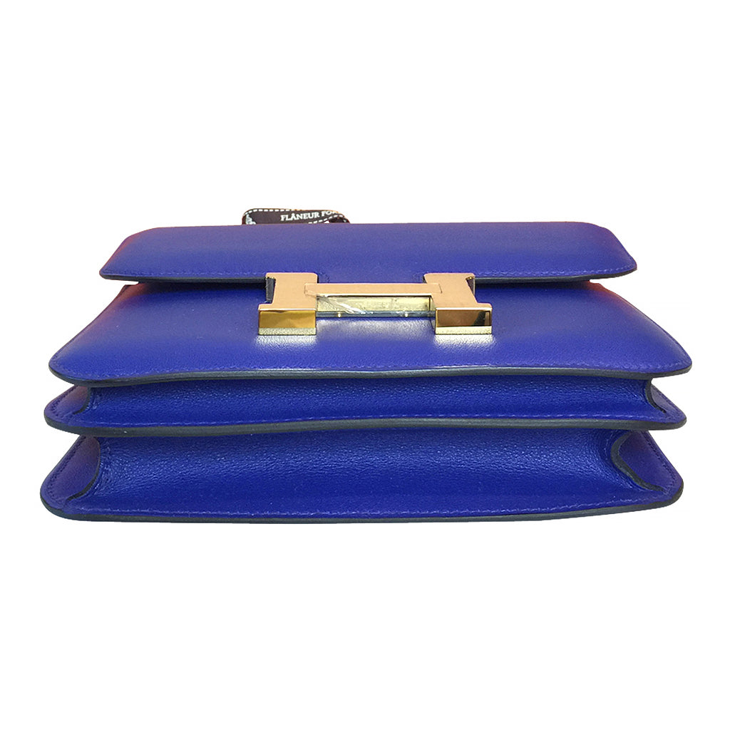 Hermès Constance Mini 18 Bleu Electrique Swift GHW Crowned Bag