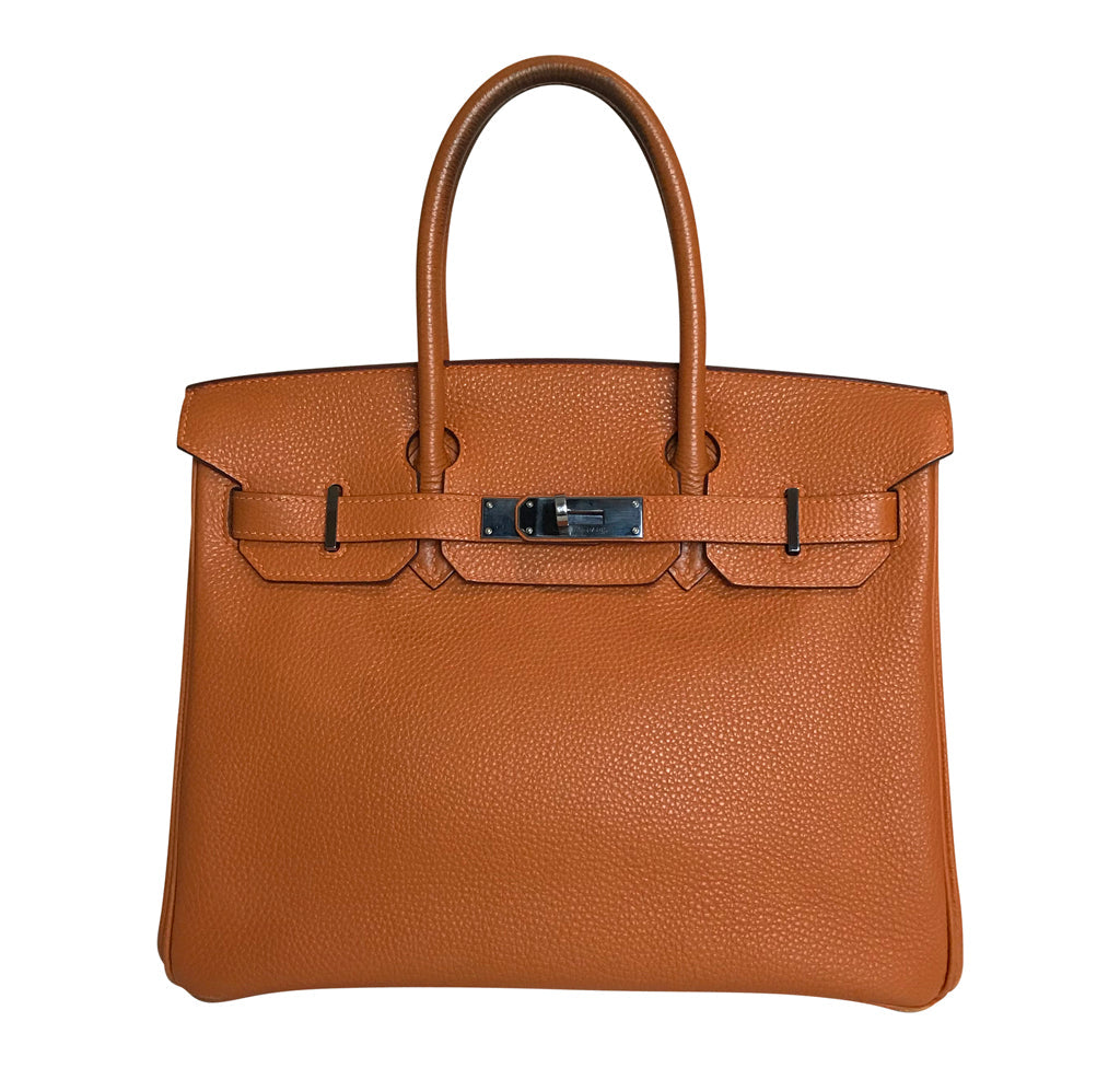 Hermès Birkin 30 Potiron Orange Togo PHW Crowned Bag
