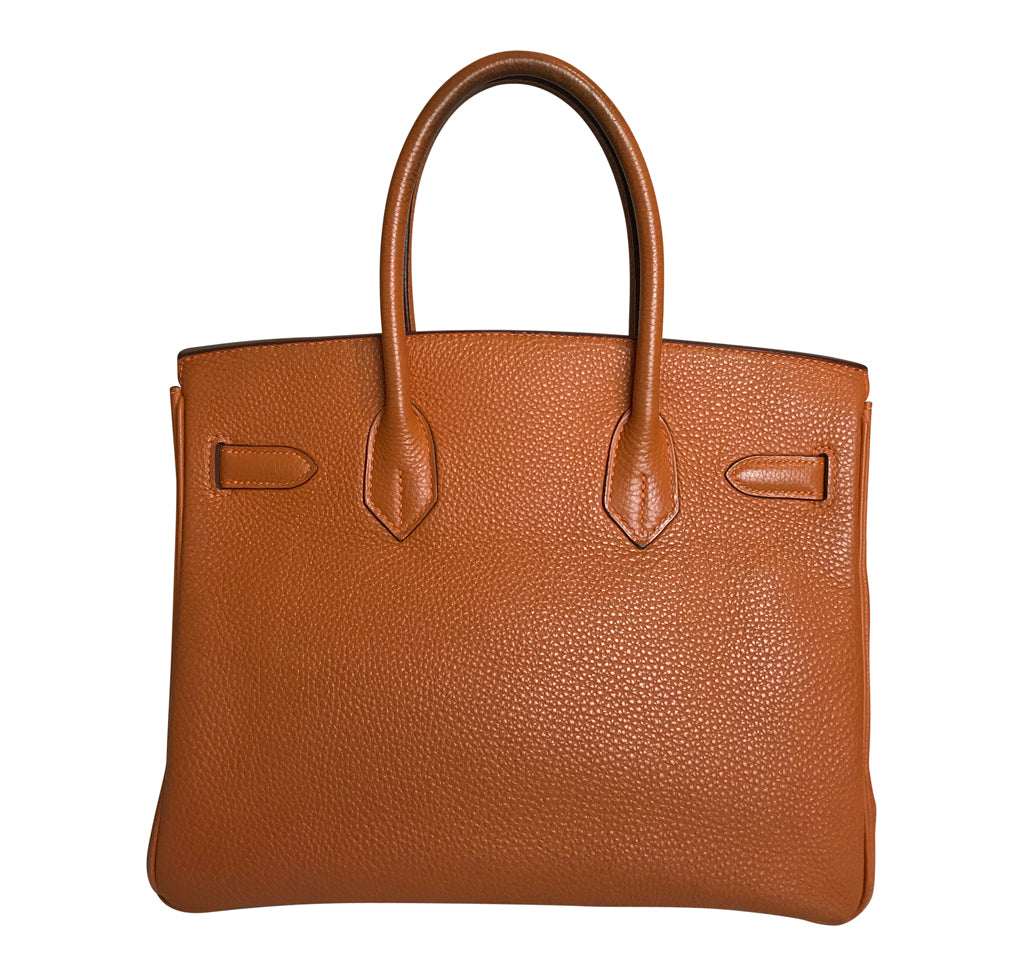 Hermès Birkin 30 Potiron Orange Togo PHW Crowned Bag