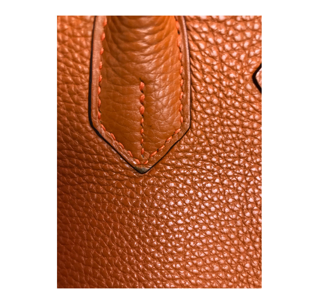 Hermès Birkin 30 Potiron Orange Togo PHW Crowned Bag
