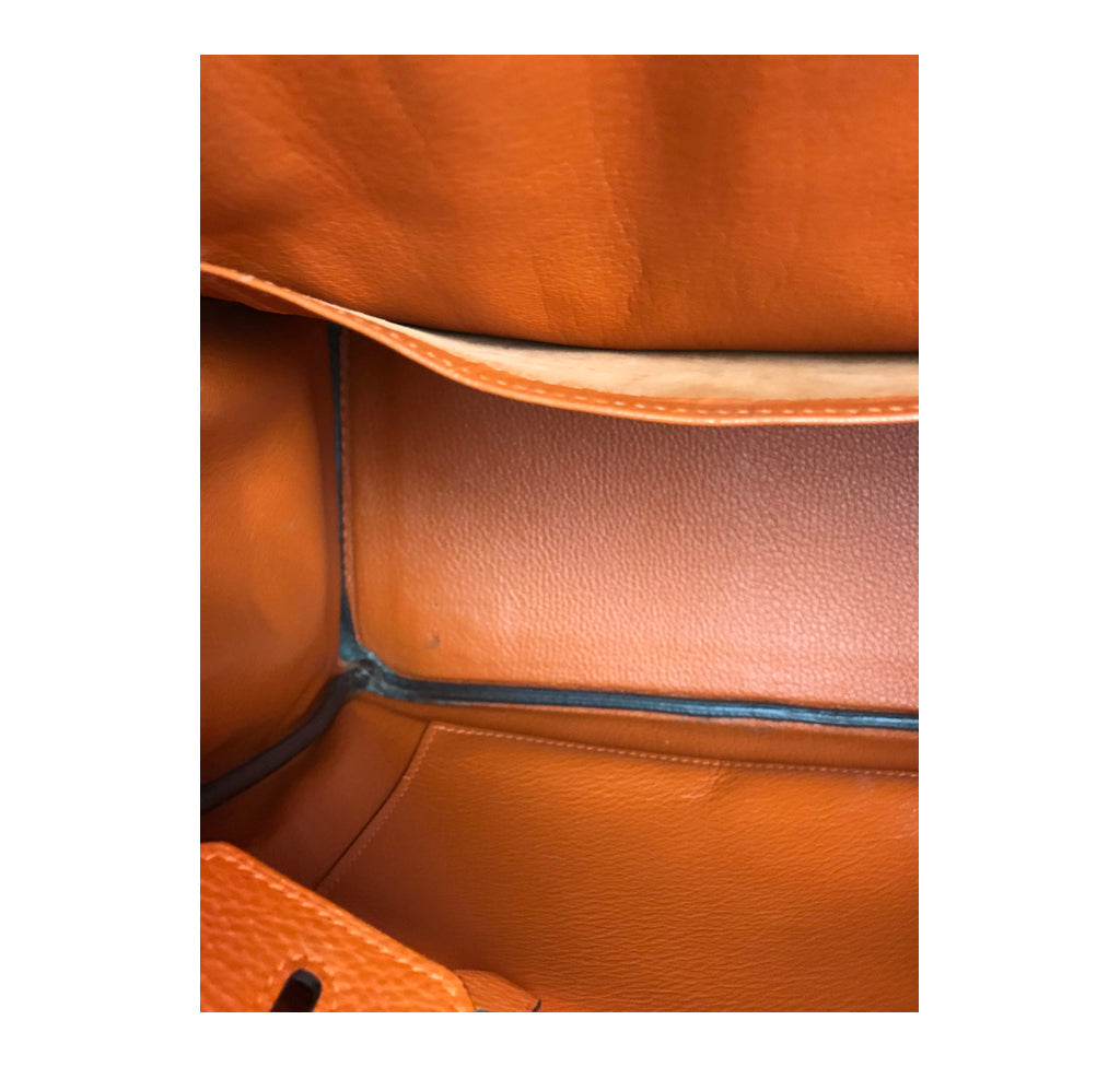 Hermès Birkin 30 Potiron Orange Togo PHW Crowned Bag