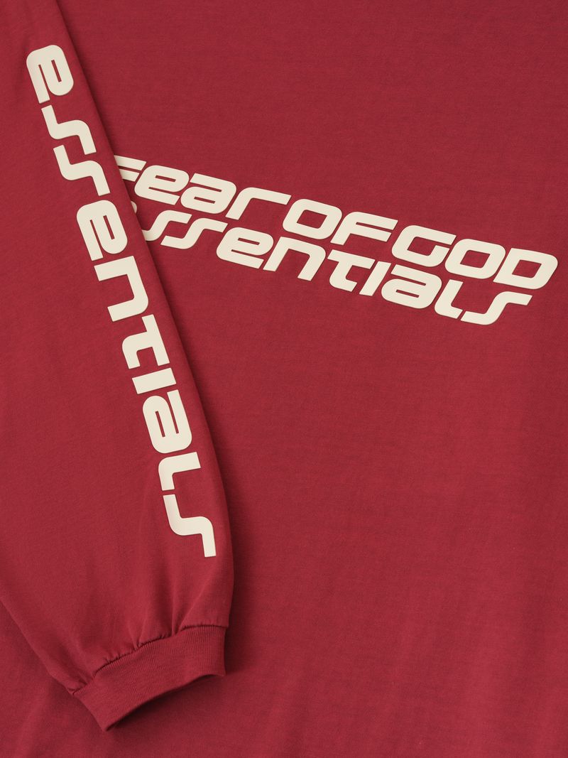 Fear of God Essentials 90s Oversized Long Sleeve Logo Tee BagAg