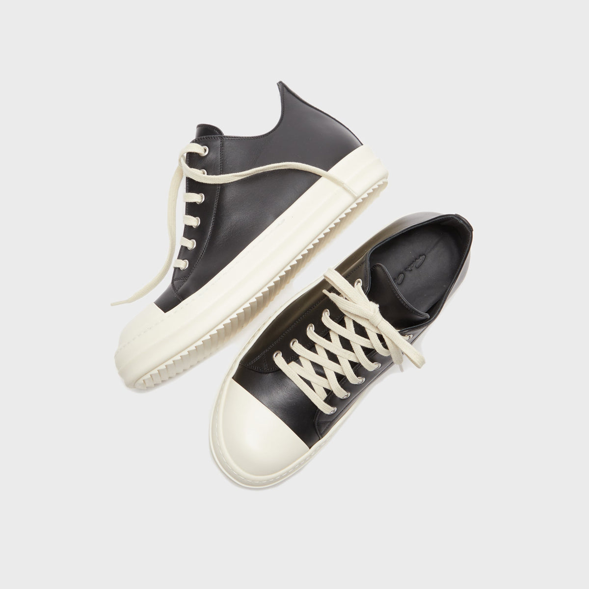 Rick Owens Low Sneaks - Black / Milk Rick Owens