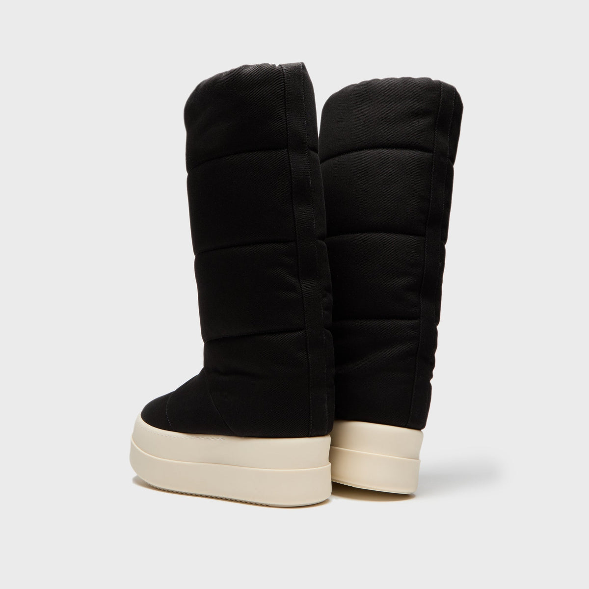 Rick Owens WMNS DRKSHDW Mega Bumper Knee High Lunar Boots - Black / Milk Rick Owens