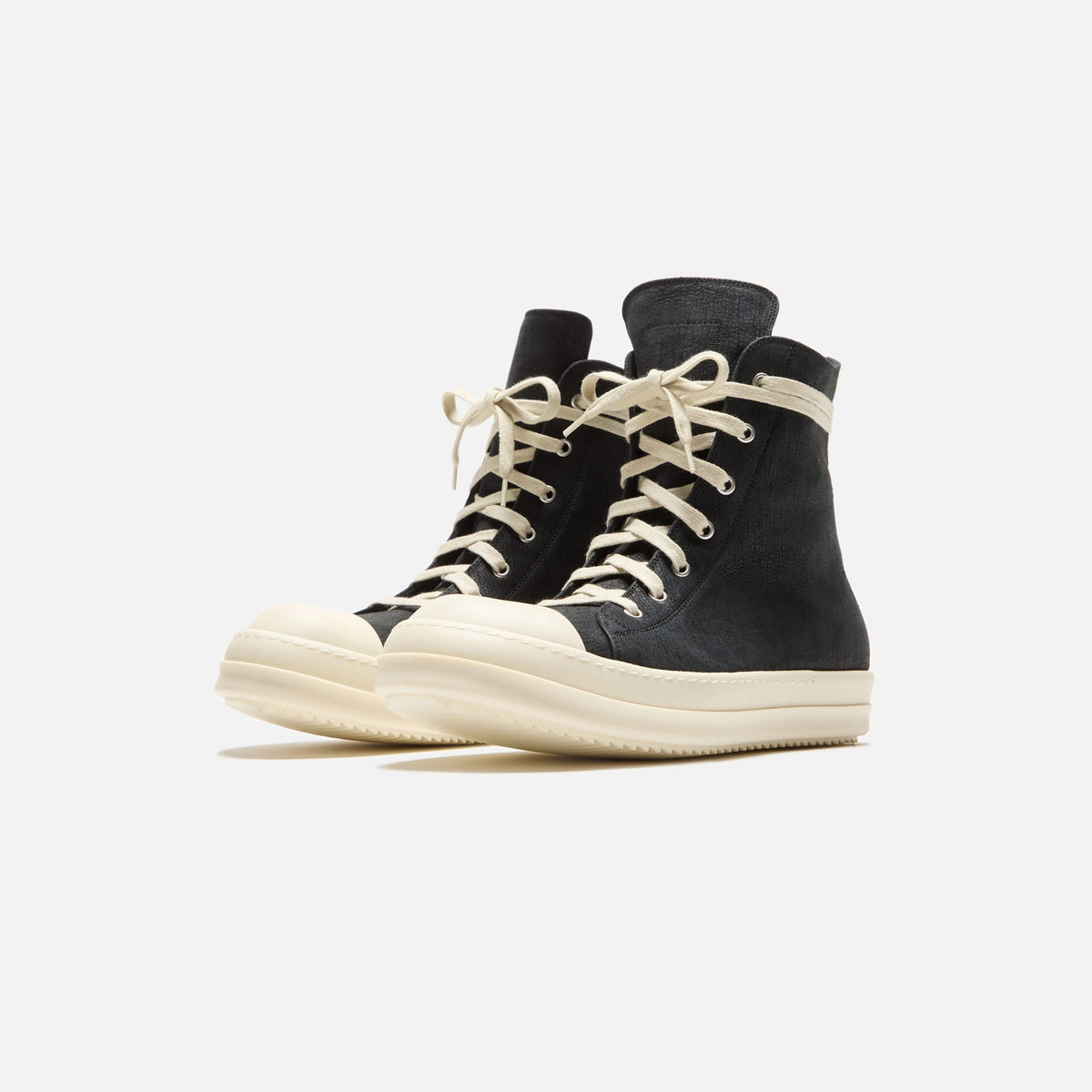 Rick Owens Sneakers - Scarpe In Pelle / Black / Milk / Milk Rick Owens